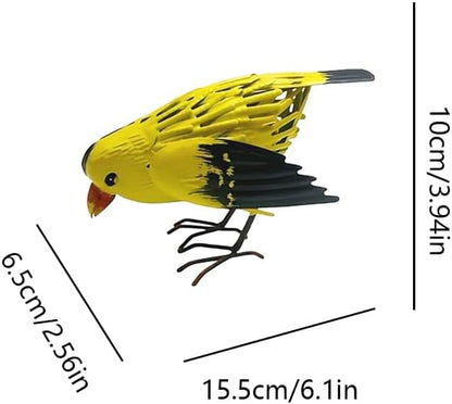 Creative Wrought Iron Yellow and Black Bird Ornaments Suitable for Decoration in Gardens, Homes, Parks, Courtyards, Outdoor Forests, Etc