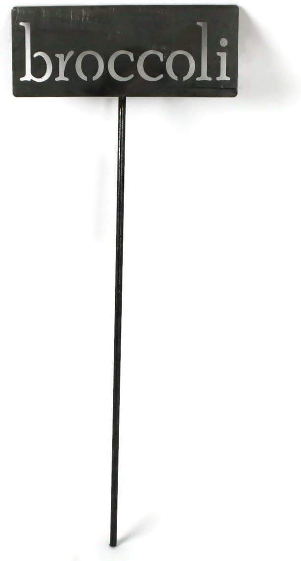 Classic Metal Garden Markers 19 Inches Tall (broccoli, Raw, Unfinished Steel (will rust with time))