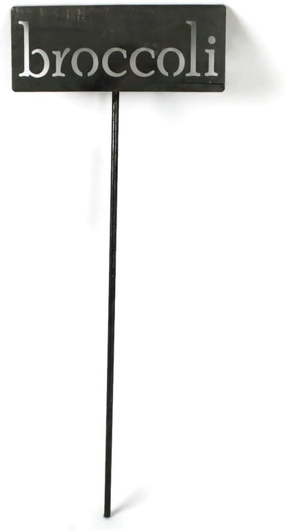 Classic Metal Garden Markers 19 Inches Tall (broccoli, Raw, Unfinished Steel (will rust with time))
