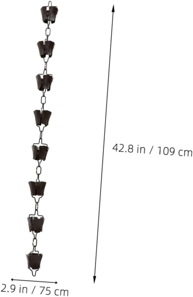 Gutter Rain Chain Metal Art Rain Chain Flower Shape Bell Decor Decorative Downspout Rain Chain for Outside