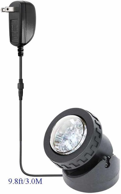 Pond Lights with Timer, Submersible Fountain Lights Colored Underwater LED IP68 Waterproof Memory Dimmable Outdoor Spotlights for Pond Fountain Waterfall Water Landscape, 1 Lights