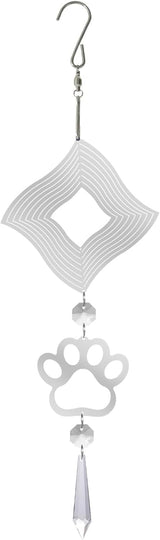 LONGSHENG - SINCE 2001 - Crystal Suncatcher Wind Spinner Pendant Hanging Silver Pet Footprints Ornament Rainbow Maker Garden Patio Sun Catcher Window Decor