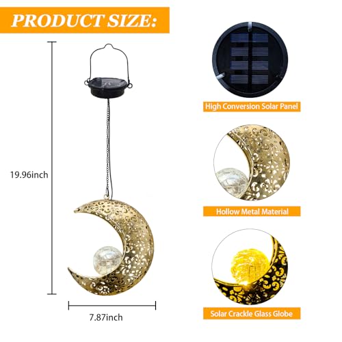 Solar Hanging Moon Lights - Waterproof Outdoor Lanterns