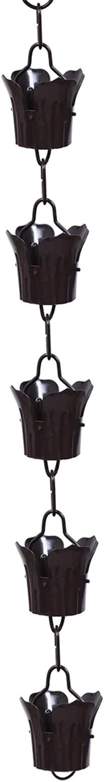 ARTIBETTER Copper Villa Roof Gutter Rain Chain 1m Large Petal Design Winter Drainage Chain for Outdoor Garden and Villa Decoration