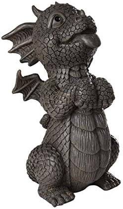 Pacific Giftware Garden Dragon Panting Dragon Display Decorative Accent Sculpture Stone Finish 10 Inch Tall