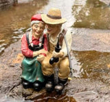 Couple Statues Outdoor, Timeless Moments for A Lifelong Partnership, Pond Ornaments, Poolside Garden Decor, Koi Fish Pond, Unique Fisherman Gifts