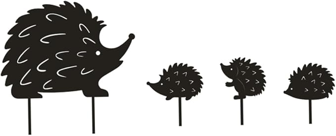 Wrought Iron Decoration Hedgehog Wrought Iron Garden Stake Standing Metal Backyard Statue Animal Hollow Yard Ornament