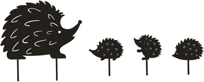 Wrought Iron Decoration Hedgehog Wrought Iron Garden Stake Standing Metal Backyard Statue Animal Hollow Yard Ornament