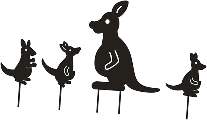 SUPVOX Hollow Kangaroo Yard Art Decor Large Outdoor Statue for Garden Iron Material