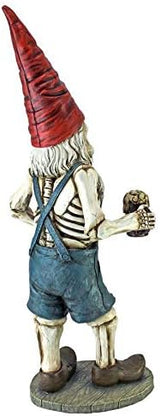 Design Toscano QM14017 Zombie Gnome - Bavarian Oktoberfest Skeleton Gnome Hans - Garden Gnome Statue,full color