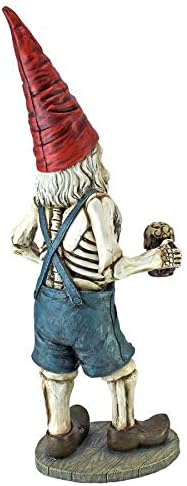 Design Toscano QM14017 Zombie Gnome - Bavarian Oktoberfest Skeleton Gnome Hans - Garden Gnome Statue,full color