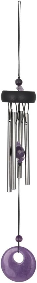 Woodstock Chimes Signature Collection, Precious Stones Chime, 12'' Amethyst Décor Designs - Small Chimes Wind Chimes for Outdoor, Patio, Home or Garden Décor (PSAM)