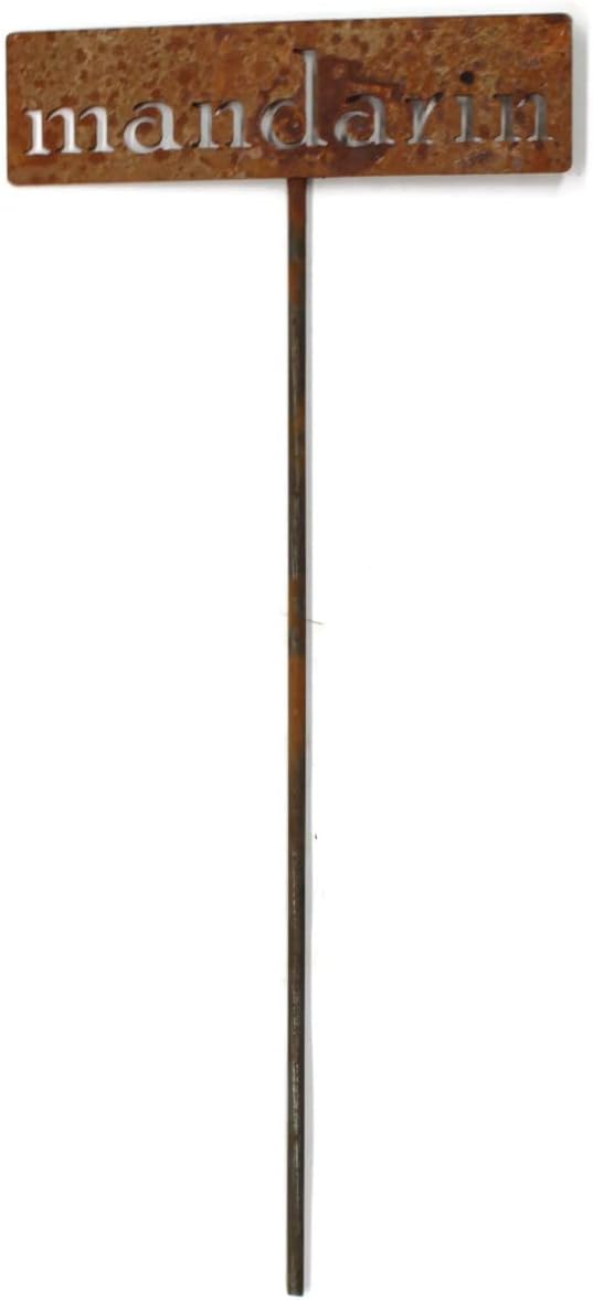 Classic Metal Garden Markers 19 Inches Tall (mandarin, Naturally Rusted)