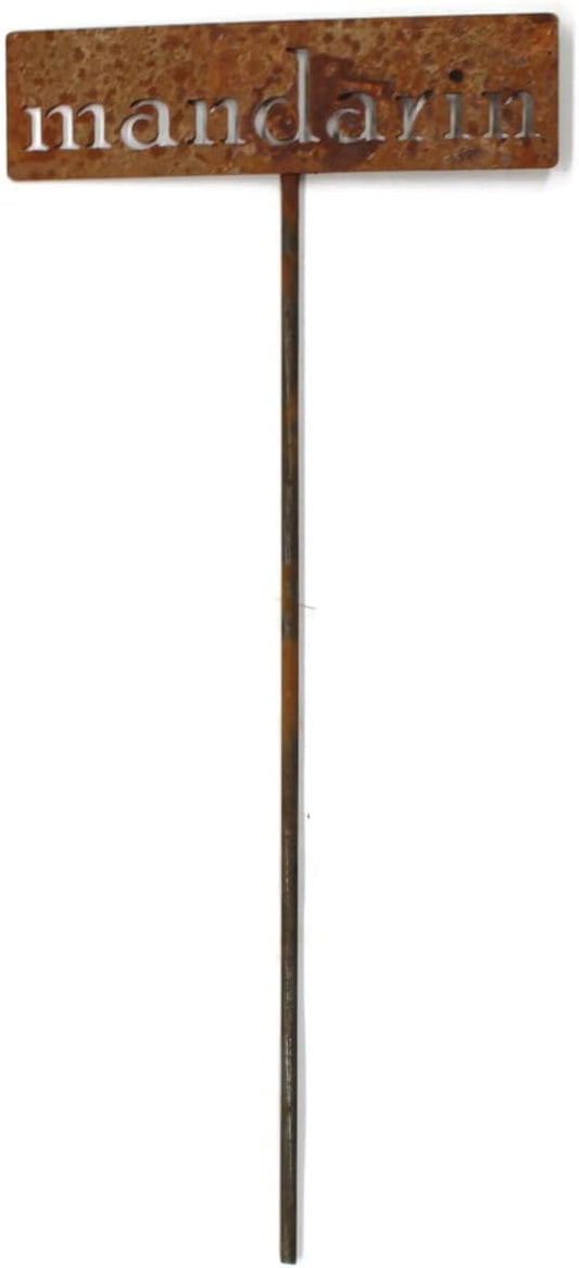 Classic Metal Garden Markers 19 Inches Tall (mandarin, Naturally Rusted)