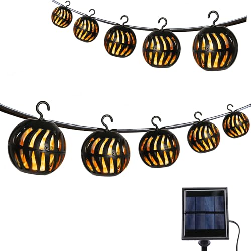 Vigdur Solar String Lights 17FT Flickering Flame