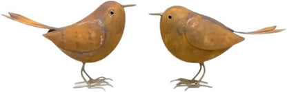 2Pcs Iron Bird Figurine Desktop Ornament Decoration Decorative Statue Garden Ornament Decoration Outdoor Rusted Metal Bird Statue