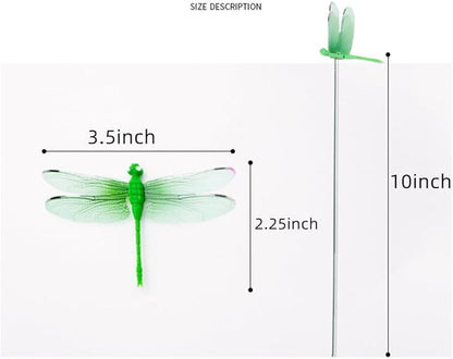 Garden Yellow Dragonfly Stakes with Sticks,3D Removable Fake Dragonfly,10" Waterproof Shaking Head Dragonflies Ornaments Garden Decor for Outside,Plant Decoration and House Warmings (25)