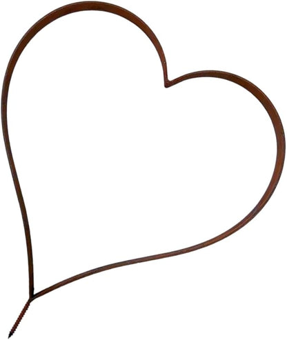 Rust Decoration Stake Metal Heart Shape Garden Decoration Rust Stake Natural Plant Outdoor Yard