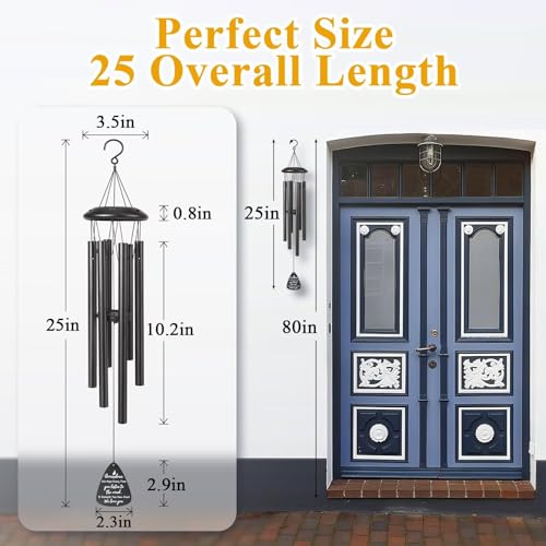Gifts for Grandma, 25''Wind Chimes Black, Best Grandmother Birthday Gifts from Grandkids, Thanksgiving, Ideas for Grandma