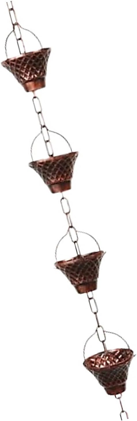 Antique Bronze Meshes Rain Chain Decorative Hanging Gutter for Artistic Garden Drainage and Decoration Rusts