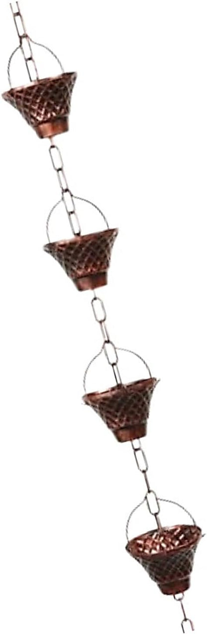 Antique Bronze Meshes Rain Chain Decorative Hanging Gutter for Artistic Garden Drainage and Decoration Rusts