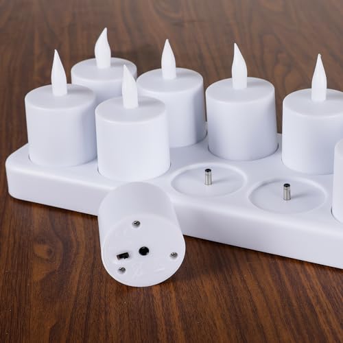 Rechargeable Flameless Tea Lights - 12 Pack w/Remote Timer