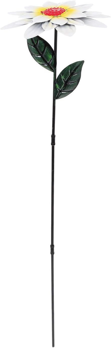 Iron Outdoor Flower Garden Stake Patio Lawn Decoration White Floral Garden Pathway Ornament