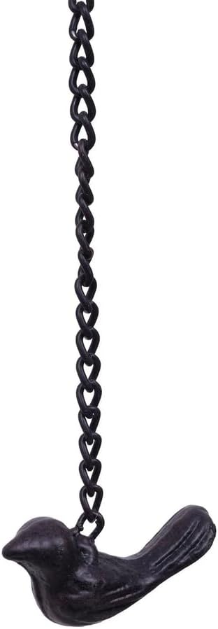 Hanging Rain Chime Metal Bird Rain Chain Outside Decorative for Terraces Villas Courtyards,Brass,240 * 6.1 * 8.6cm