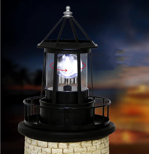 Solar Lighthouse Rotating Light - Black, Large, IP65