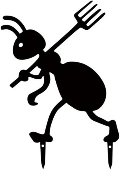 Metal Ants Art Outdoor Gardening Ornaments Yard Metal Art Backyard Lawn Stakes Decor Ants Garden Iron Crafts (B)