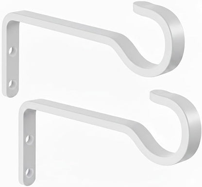 saffruff 6 Inch 2 Pack Heavy Duty Outdoor Plant Hangers for Hanging Baskets, Iron Hanging Plant Brackets, Metal Plant Wall Hooks for Lantern, Bird Feeder, Windchime, White