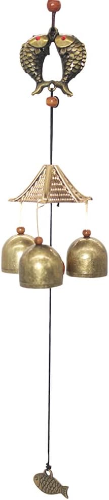 Hooshing Fish Wind Chimes for Outside Tiny Metal Garden Bells for Lucky Home Garden Patio Hanging Decor Gift