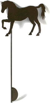 Pets and Farm Animals Metal Garden Landscape Stake (9" Wide Horse on Stake, Gloss Brown)