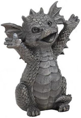 Pacific Giftware Happy Garden Dragon Cheering You On Garden Display Decorative Accent Sculpture Stone Finish 5.25 Inch Tall