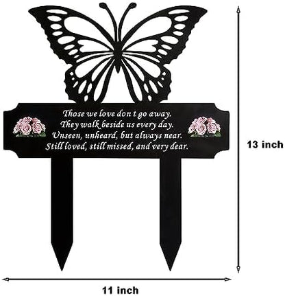 HOGIKUO Butterfly Memorial Stake for Grave Decoration, Grave Markers testing Time