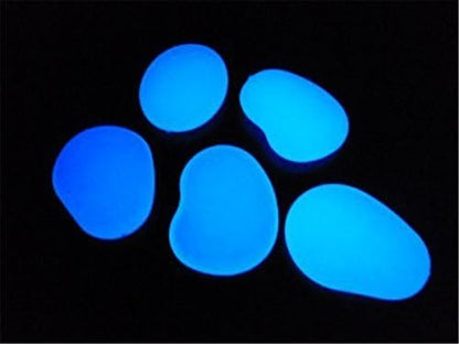 Glow in the Dark Garden Pebbles Stone for Walkway Yard and Decor DIY Decorative Gravel Stones in Blue(200PCS)