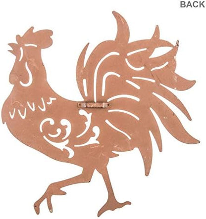 Everydecor Metal Rooster Wall Decor - Black French Rooster for Kitchen Decor and Yard Art - Hanging Farmhouse Sign for Indoor and Outdoor Use - Decorative and Lightweight
