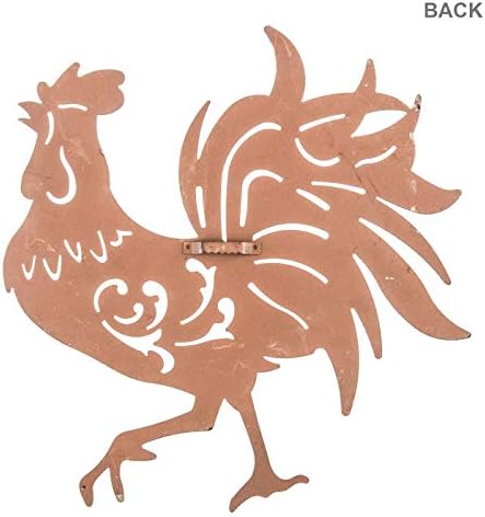 Everydecor Metal Rooster Wall Decor - Black French Rooster for Kitchen Decor and Yard Art - Hanging Farmhouse Sign for Indoor and Outdoor Use - Decorative and Lightweight