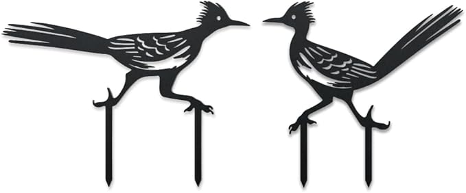 WADORN 2Pcs Metal Bird Garden Stake Statue, Running Birds Silhouette Decorative Farmhouse Stakes Metal Lawn Ornaments Cute Animal Lawn Art for Bird Lover Garden Backyard Outdoor Decorations