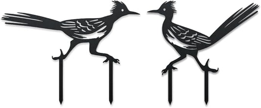 WADORN 2Pcs Metal Bird Garden Stake Statue, Running Birds Silhouette Decorative Farmhouse Stakes Metal Lawn Ornaments Cute Animal Lawn Art for Bird Lover Garden Backyard Outdoor Decorations