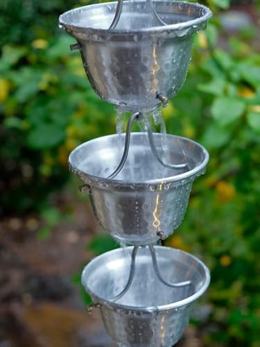 Nutshell Stores Bell Cups Rain Chain - Aluminum - 8 Feet