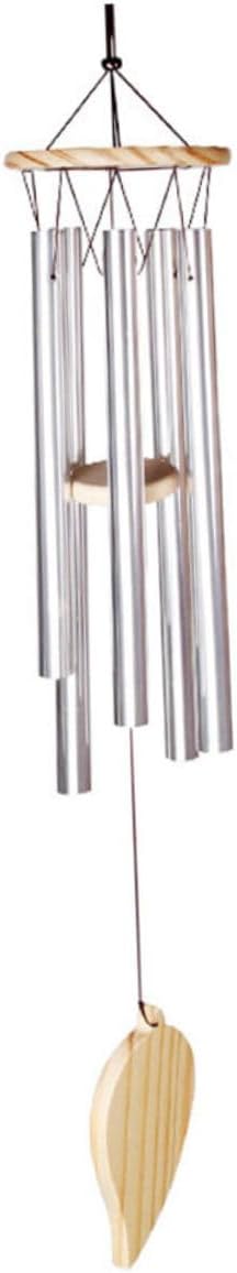 VANZACK 1Pc Aluminum Tube Wind Chime Beautiful Hanging Craft for Garden Decor Silver Color Birthday Durable Outdoor Bell for Courtyards Patios and Backyards