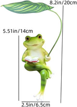 Adorable Animal Garden Statue with Umbrella - Charming Outdoor Decor for Yard, Patio, or Garden (Frog Read a Book)