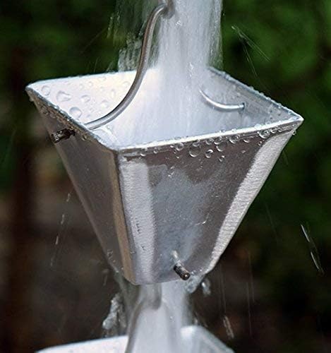 Nutshell Stores Medium Square Cups Rain Chain - Aluminum - 17 Feet