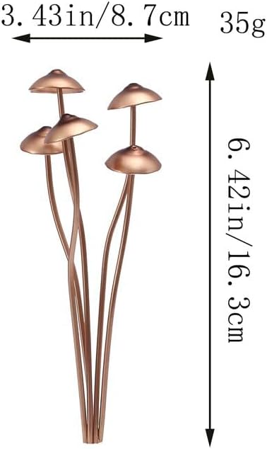 Metal Mushroom Garden Statue Decor,Iron Mushroom Statue Stake,Outdoor Statue Metal Mushroom Garden Stakes,Flower Pot Decoration,for Patio, Lawn, Yard Mushroom Stakes Plant Decorations (2)