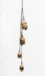 Mango Gifts Vintage Rustic Cow Bells Hanging Chimes with Jute Rope, Tranquil Wind Chimes for Garden Outdoor and Patio, Country Style Boho Theme Home Decor (MGT23)
