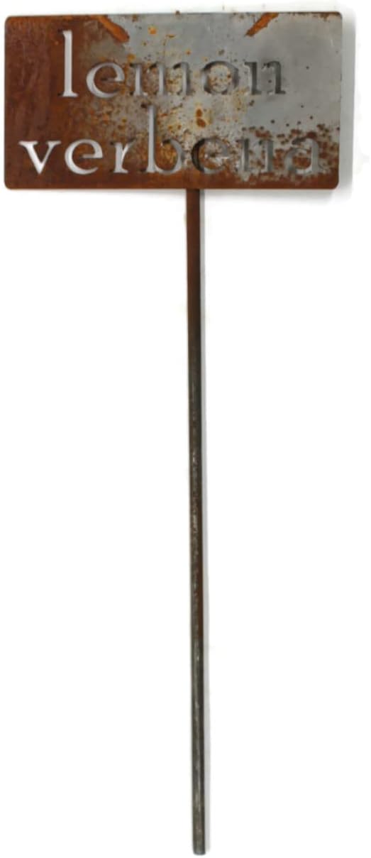Classic Metal Garden Markers 19 Inches Tall (lemon verbena, Naturally Rusted)