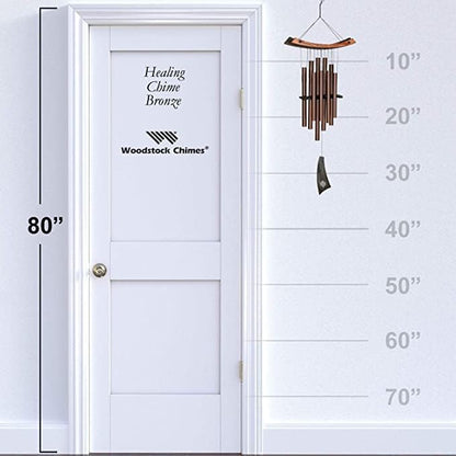 Woodstock Chimes Eastern Energy Healing Wind Chime for Outside 34" Medium Bronze, Harmonic Light Sound, Outdoor Decor for Patio, Porch, Garden HCBR