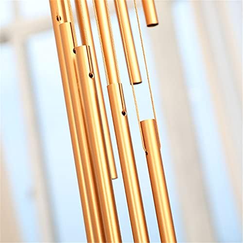 ZKG 35.4in 18 Tubes Wind Chimes Metal Wind Bells Garden Patio Outdoor Wall Hanging Home Decor Gift (Gold)