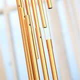 ZKG 35.4in 18 Tubes Wind Chimes Metal Wind Bells Garden Patio Outdoor Wall Hanging Home Decor Gift (Gold)